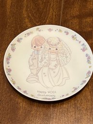 'Happy 40th Aniversary' Precious Moments Plate  (#2)