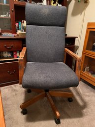 Cloth & Wood Swivel Chair