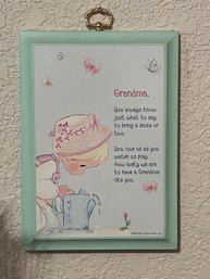 Precious Moments Plaque For Grandma