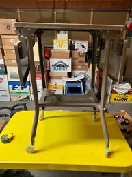 Rolling Metal Desk Or AV Cart With Fold Down Sides