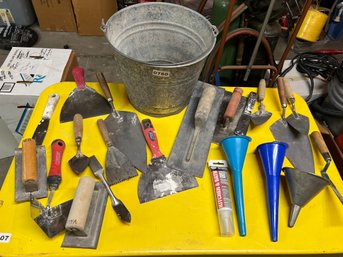 Lot Of Trowels And Funnels