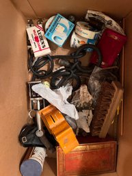 Lot Of First Aid Tape, Brush And Other Miscellaneous Items