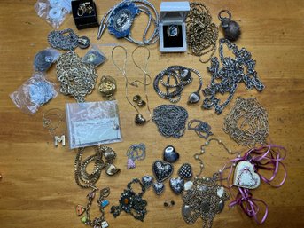 Lot Full Of Chains And Some Clip On Earrings