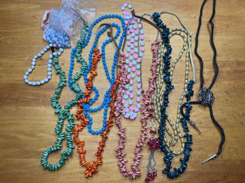 Lot Of Beaded And Homemade Necklaces