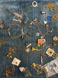 Lot Of Vintage Jewelry, Pins, Necklaces, Lockets, Brooches Etc.