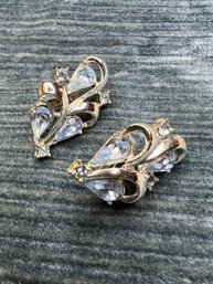 Vintage Coro Rhinestone Clip-on Earrings