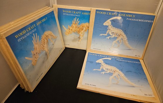 Lot 5-327 Seven Woodcraft Dinosaur Puzzles (white Shelf)