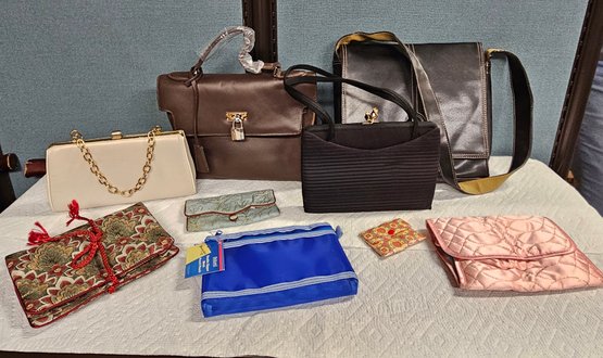 Lot 5-379 Purses And Pouches (tan Metal By Bathrm)