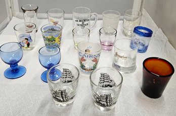 Lot 5-167 Shot Glass Lot Ships, Motorcycle Week (Atkins Shelf)