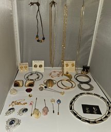 Lot 5-212 Jewelry Vintage Stick Pins, Eyeglass Holders, Earrings, Etc (Lateral File)