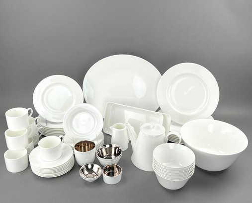 Dibbern White Porcelain China Set, 50 Pcs