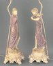 Pair Of Antique Grecian Granitex Figural Lamps