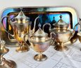 Art Deco Derby SP Co W.M. Mounts Hand Beaten Silver Plate Tea And Coffee Service