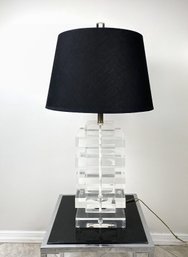 Italian Stacked Lucite Table Lamp