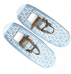 Pair Of Vintage Aluminum Canvas And Leather Snowshoes