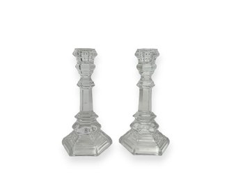 Tiffany & Co Crystal Candlesticks, Set Of 2