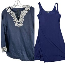 Eres Swim Tunic Or Sleeveless Dress And Talbots Tunic - Navy Blue Both New, Unworn