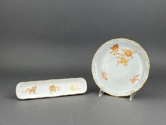 Two Limoges Porcelain And Gilt Plates