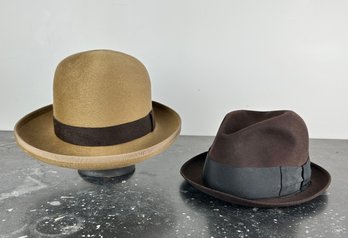 Two Vintage High End Mens Hats  From B. Altman & Co