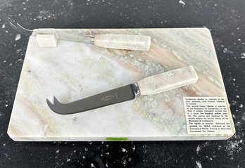 Irish Marble, Cheese Board And Knife Set