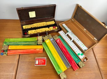 Two Mid Century Mah Jong Sets - Bakelite