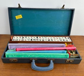 Vintage Mah Jong Set - Bakelite In Blue Case