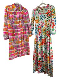 Two Vintage Floral Dresses