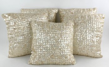 Mother Of Pearl And Silk Decorative Pillow Set