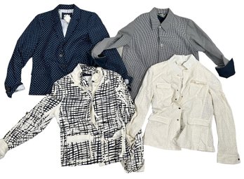 Four Designer Womens Jackets In White And Navy Or White