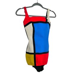 Mondrian, Modern Art Inspired Dream Suit Vintage Mod Body Suit