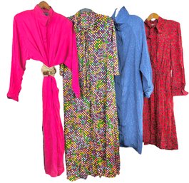 Four Vintage Colorful Dresses