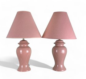 Mauve Vintage Modern Ceramic Table Lamps