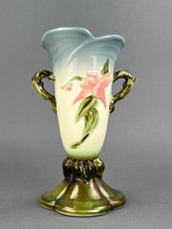 1950s Hull Woodland Double Handled Vase In Glossy Glaze