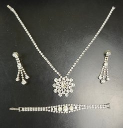 Vintage Glass Rhinestone Jewelry Set