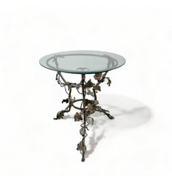 Signed, Virtax MacAdam, Hand Made Metal Grapevine 3 Legged Garden Table