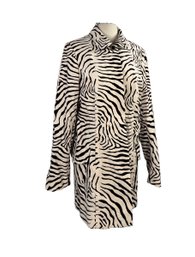 J. McLaughlin Designer Womens Zebra Print Cotton Coat