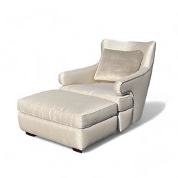 Michael Berman Limited, Lounge Chair And Ottoman In White Upholstery