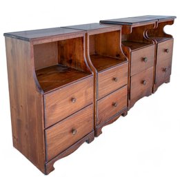 Two Pair, Petite Wood Open Self And Two Drawer Night Stands Or Side Tables