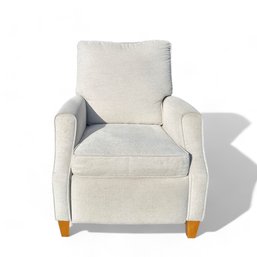 Reclining White Upholstered Lounge Or Reading Chair
