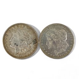 1896, 1921 Morgan Silver Dollar Coins