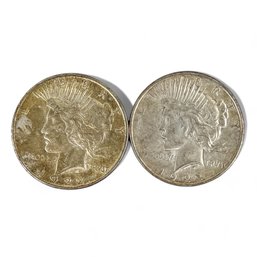 Two 1922 Morgan Silver Dollar Coins