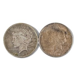 1921 And 1922 Morgan Silver Dollar Coins