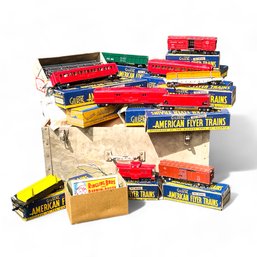 Large Collection Of American Flyer Trains In Boxes