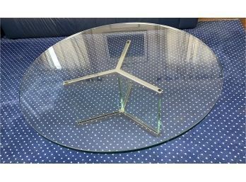 Knoll Style Chrome & Glass Coffee Table