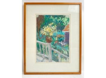 Robert Dash, 'Garden Series' Pastel On Paper Signed And Dated