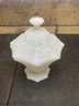 Vtg Milk Glass Lidded Bowl (HB2)