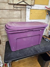 2 Purple Bins With Lids H1