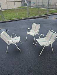 3 Vtg Metal Lawn Chairs