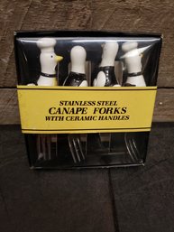 Stainless Steel Canape Forks New H2