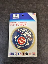 Vtg Nos Chicago Cubs Button JB